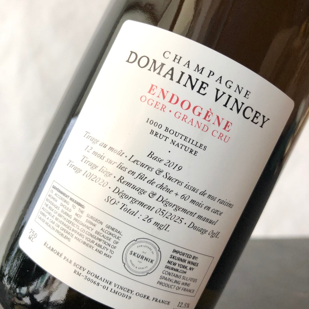 Vincey 'Endogene Tirage au Mout' Chardonnay Oger Grand Cru, Champagne, France NV