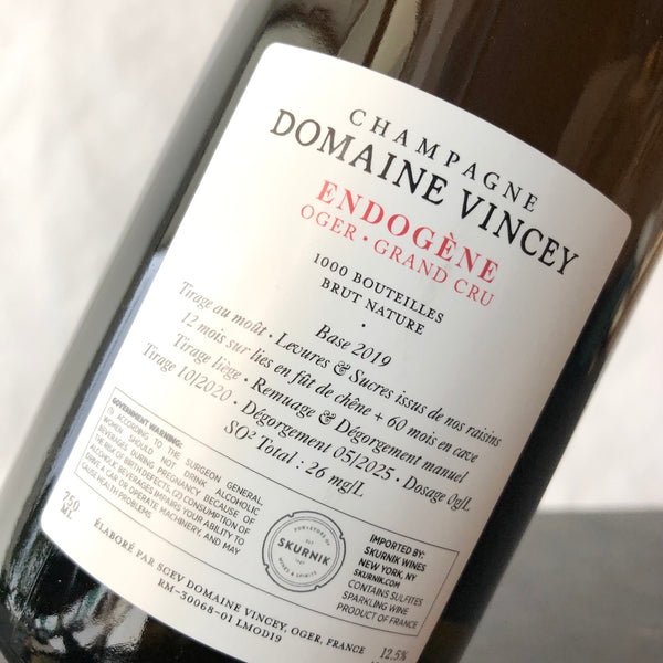 Vincey 'Endogene Tirage au Mout' Chardonnay Oger Grand Cru, Champagne, France NV