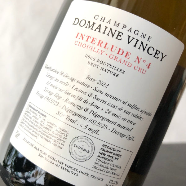 Vincey 'Interlude Tirage au Mout Chouilly' Chardonnay D'Oger Grand Cru Champagne, France