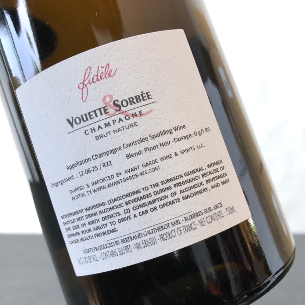 Vouette Et Sorbee, Fidele Brut Nature (R22), Champagne, France