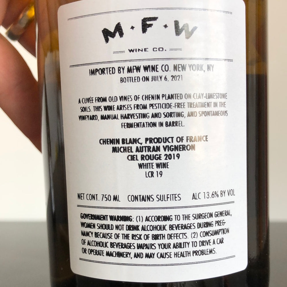 2019 Michel Autran Ciel Rouge Chenin Blanc, Loire Valley, France