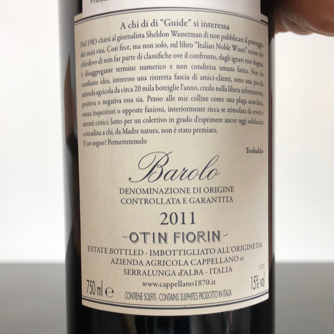 2011 Cappellano Otin Fiorin Pie Franco Barolo DOCG, Italy – Leon & Son Wine  and Spirits