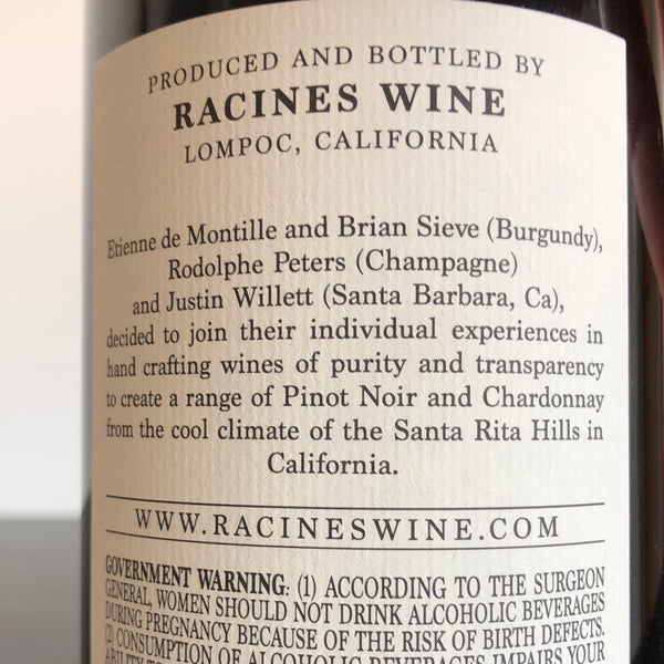 2020 Racines La Rinconada Vineyard Pinot Noir, Sta. Rita Hills, USA