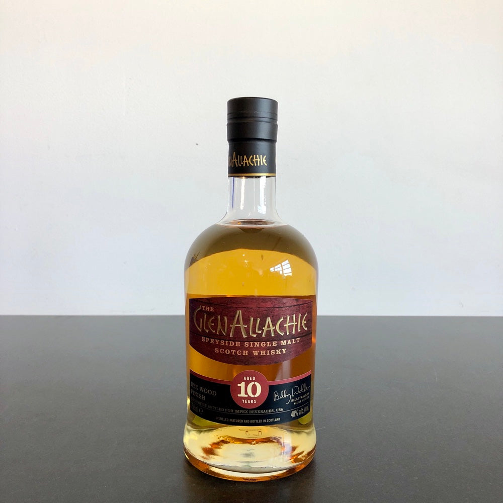 The GlenAllachie Rye Wood Finish 10 Year Old Single Malt Scotch Whisky Speyside, Scotland